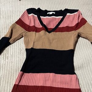 New York & Company Color block Sweater Stripped Dress